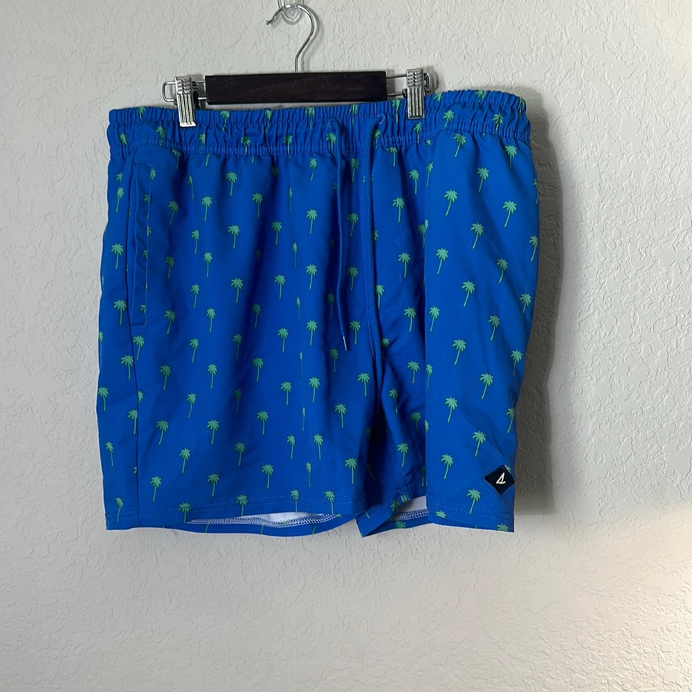 Blue Sperry Bathing suite with palm tree designs size XL